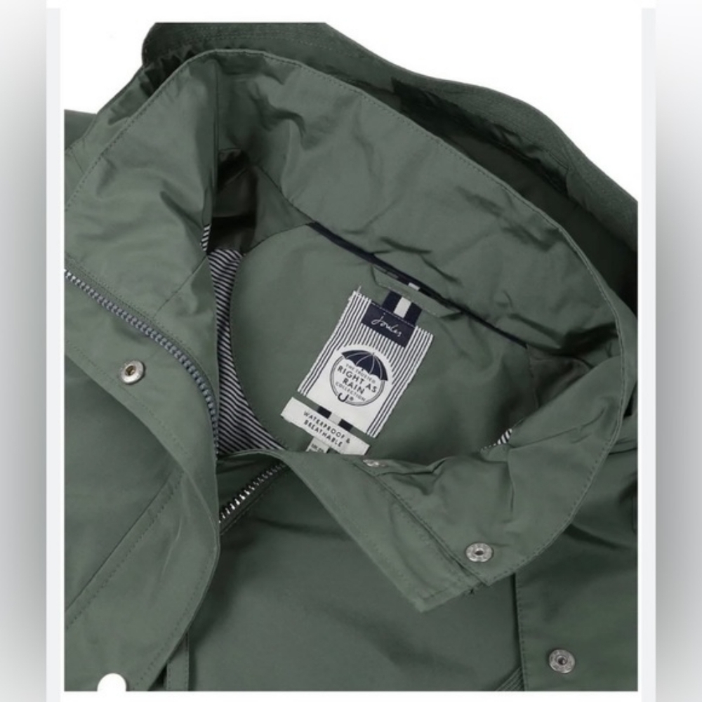 Joules Women's Waterproof Raincoat in Sage Green Size 16 - Picture 4 of 12